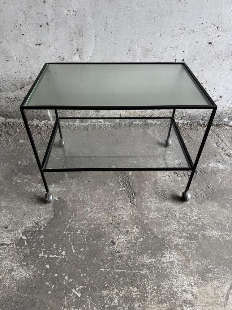 Bar Table In Metal And Glass By Herbert Hirche, 1960 photo vintage