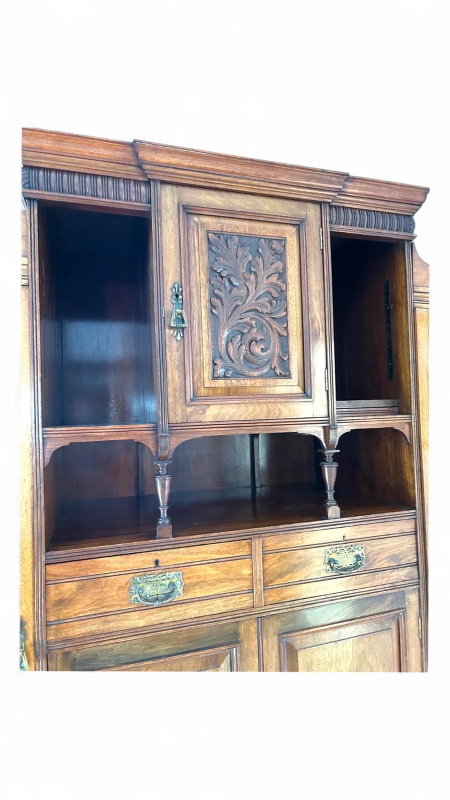 Wonderful Edwardian Oak Compactum Or Wardrobe C.1910 photo vintage