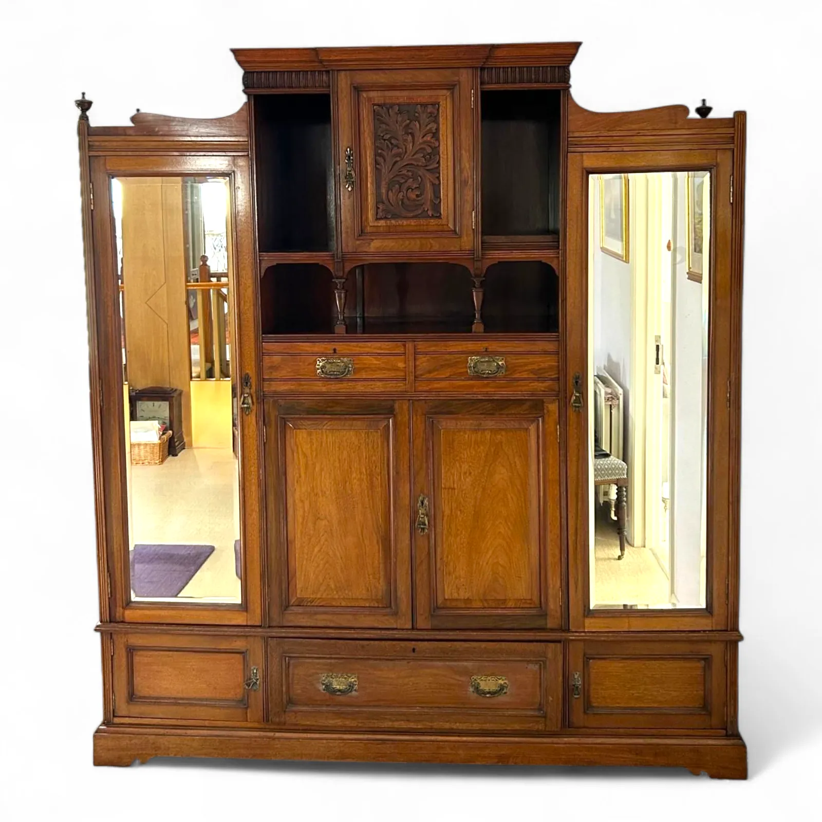 Wonderful Edwardian Oak Compactum Or Wardrobe C.1910