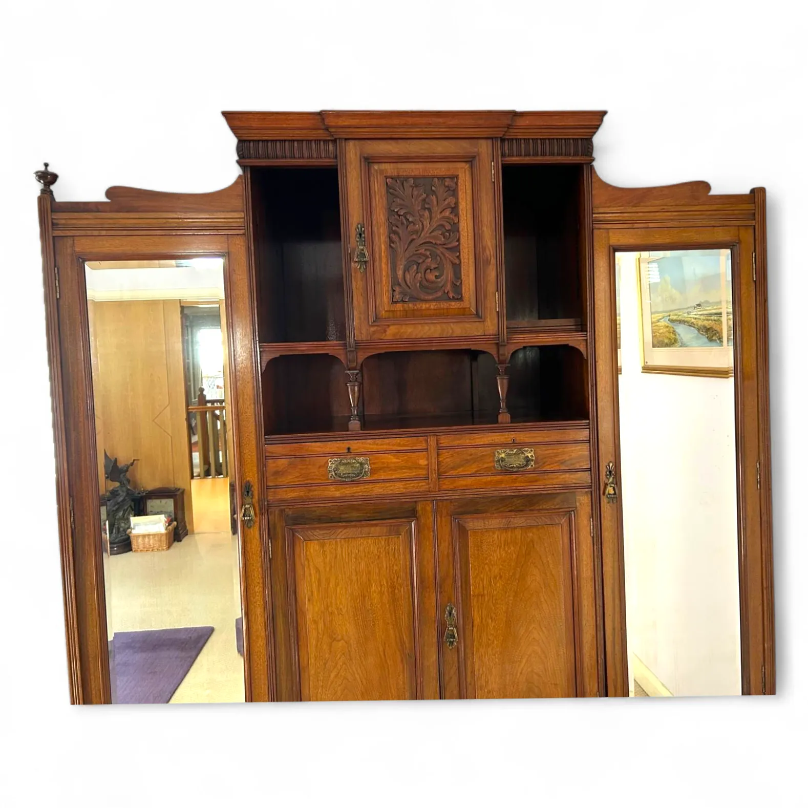 photo buy Wonderful Edwardian Oak Compactum Or Wardrobe C.1910