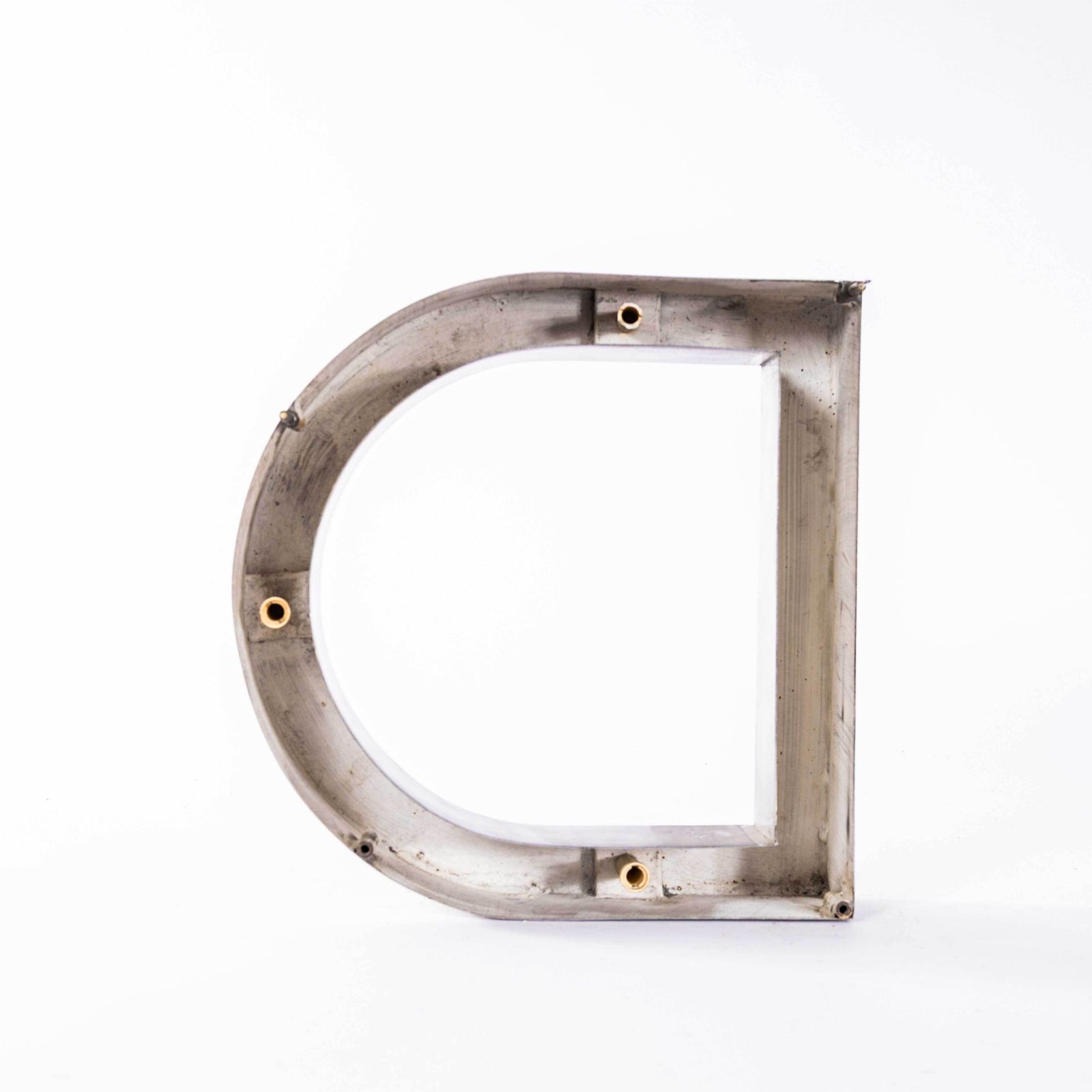 1950's Original Large French Metal Shop Signage Letters   Letter D photo furniture