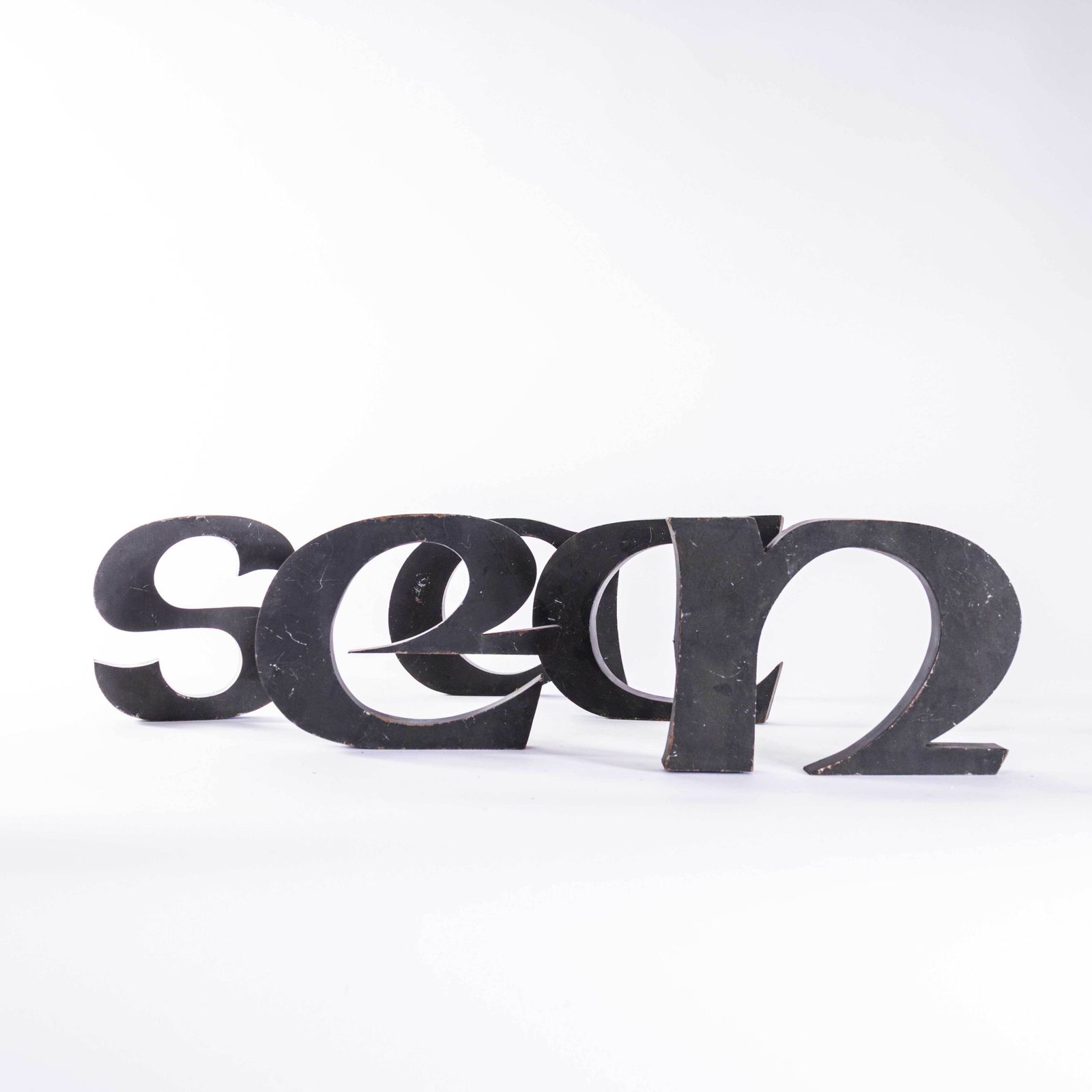 1950's Original Large French Metal Shop Signage Letters   Letter E photo furniture