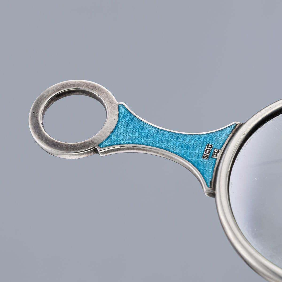 photo furniture Antique 20thc English Solid Silver & Guilloché Enamel Magnifying Glass C.1912
