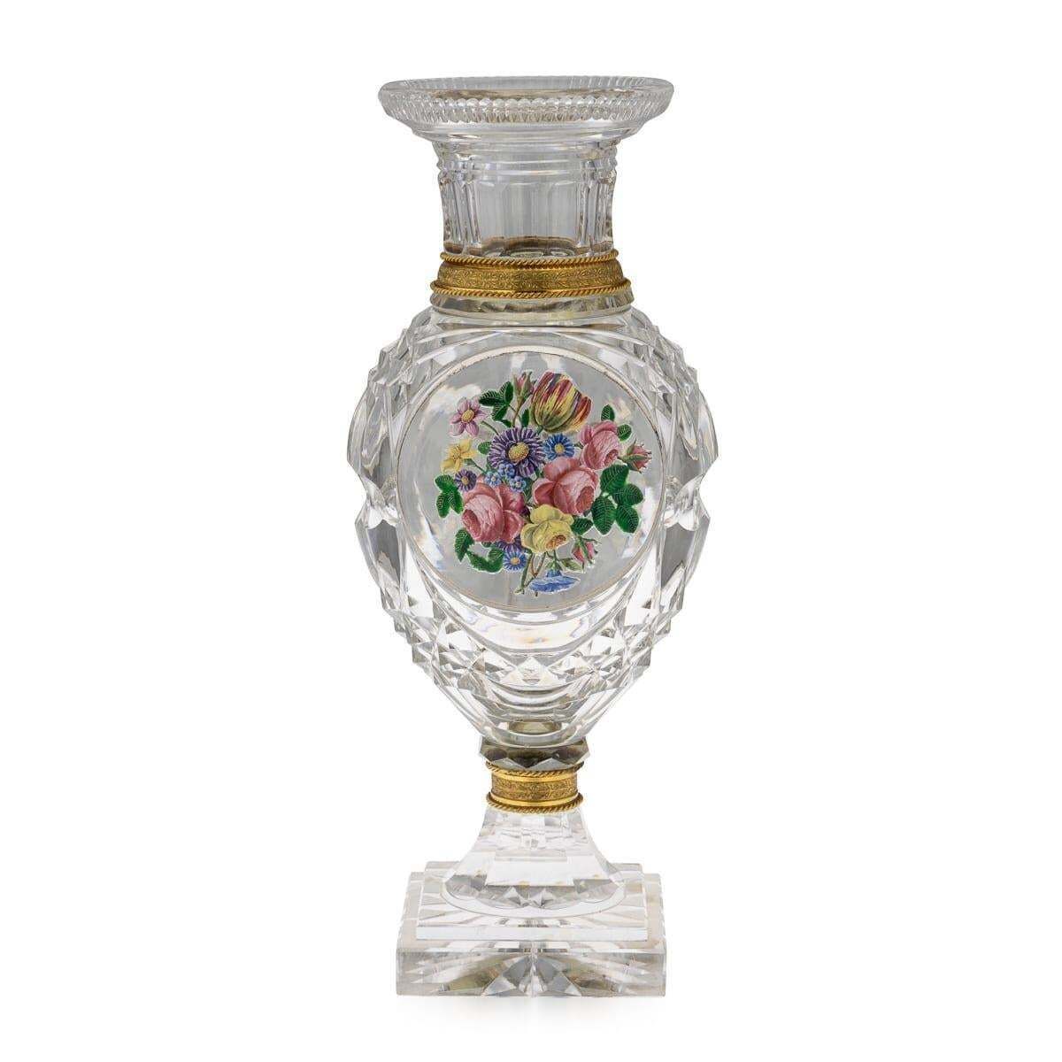 Antique 19thc French Baccarat & Ormolu Mounted "The Jokelson Vases" C.1830 photo for sale