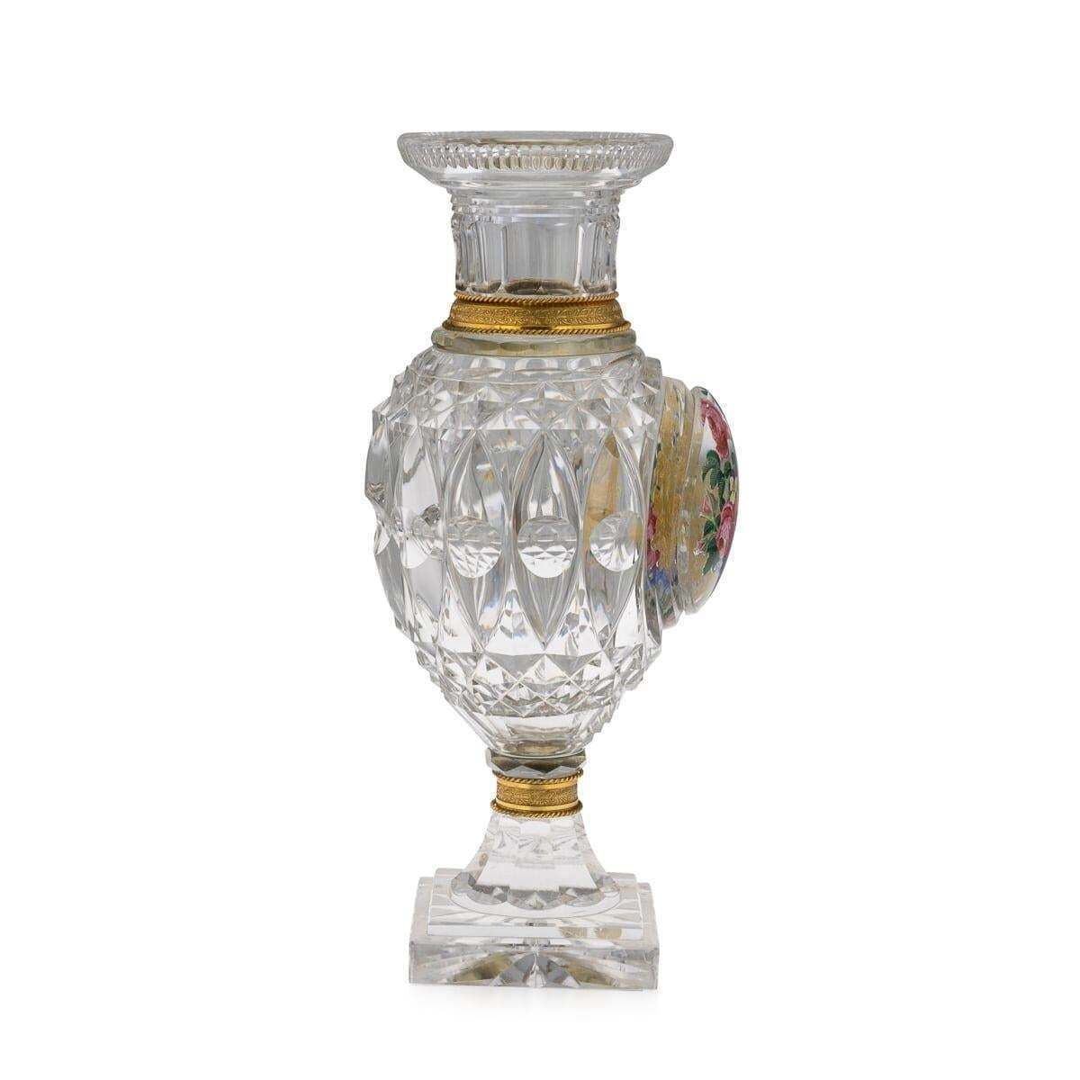 Home Decor Antique 19thc French Baccarat & Ormolu Mounted "The Jokelson Vases" C.1830 photo