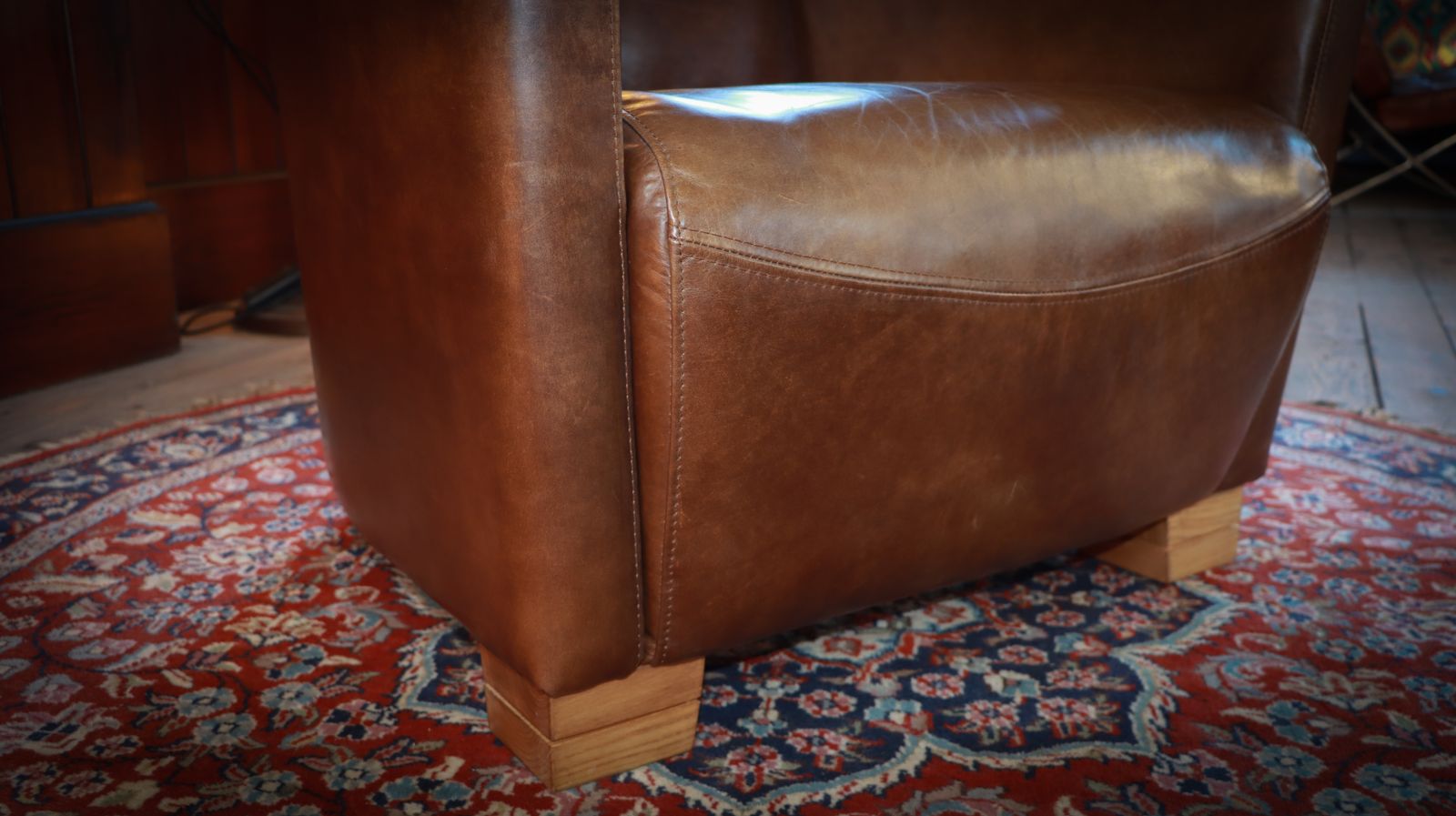 999.0 Superb Timothy Oulton Halo Mars Aviator Rocket Leather Club Armchair Cigar Brown photo