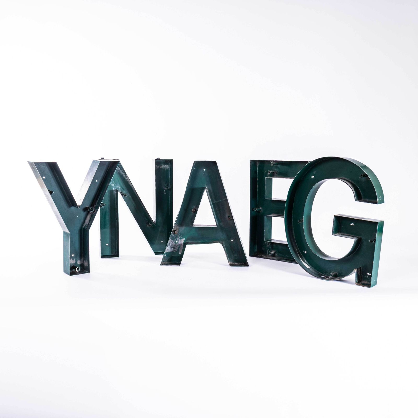 1950's Original Large French Metal Shop Signage Letters   Letter M photo furniture