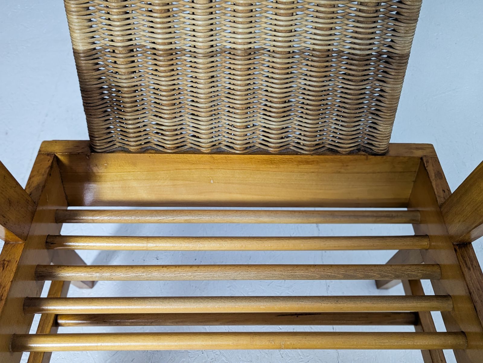 Sculptural Beech And Rattan Armchair With Footstool By úľuv, 1960s photo vinterior