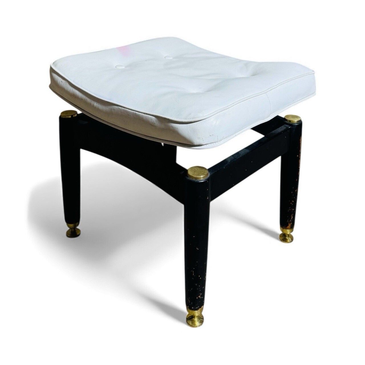G Plan Stool Librenza Range Mid Century Retro C1950s Vinyle Brass And Ebony photo furniture