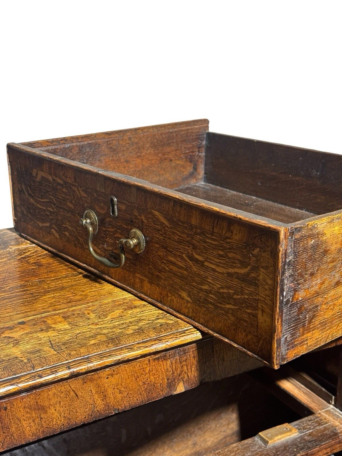 Antique Oak Cross Banded Chest Of Drawers Georgian C1760s Og Feet photo Furniture