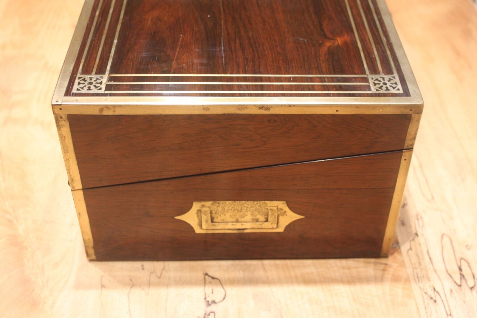 A Substantial And Impressive Late Georgian Rosewood And Brass Inlaid Writing Slope With Secret Drawers. photo furniture