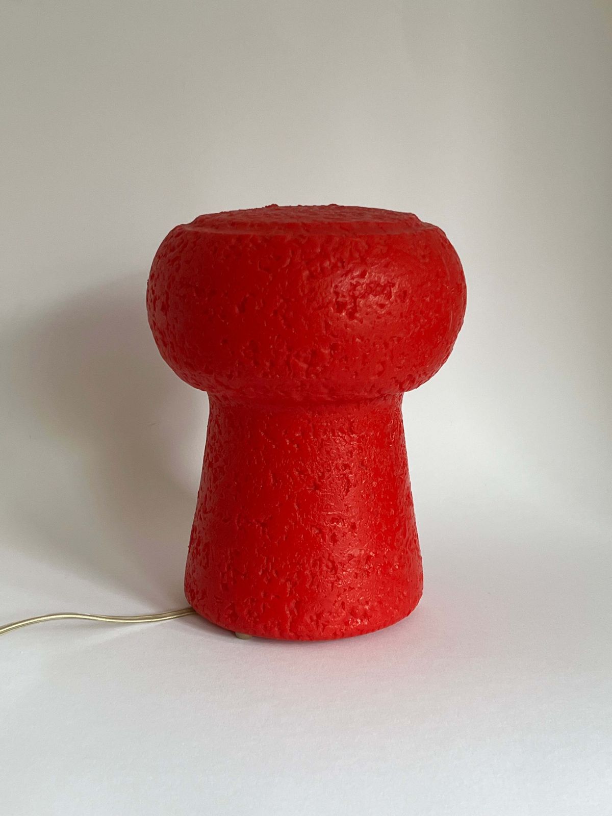 Mid Century Red Champagne Cork Lamp By Pierfrancesco Arnone photo furniture