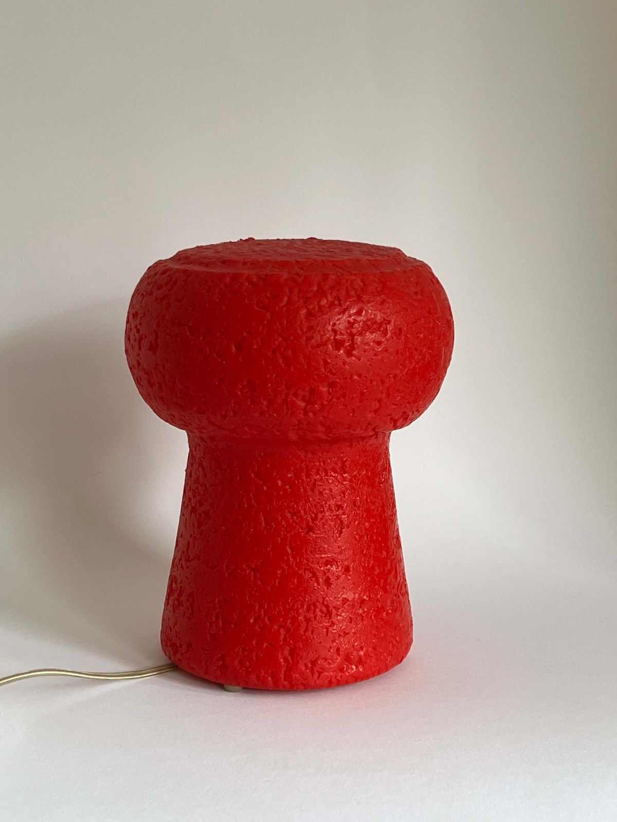 photo furniture Mid Century Red Champagne Cork Lamp By Pierfrancesco Arnone