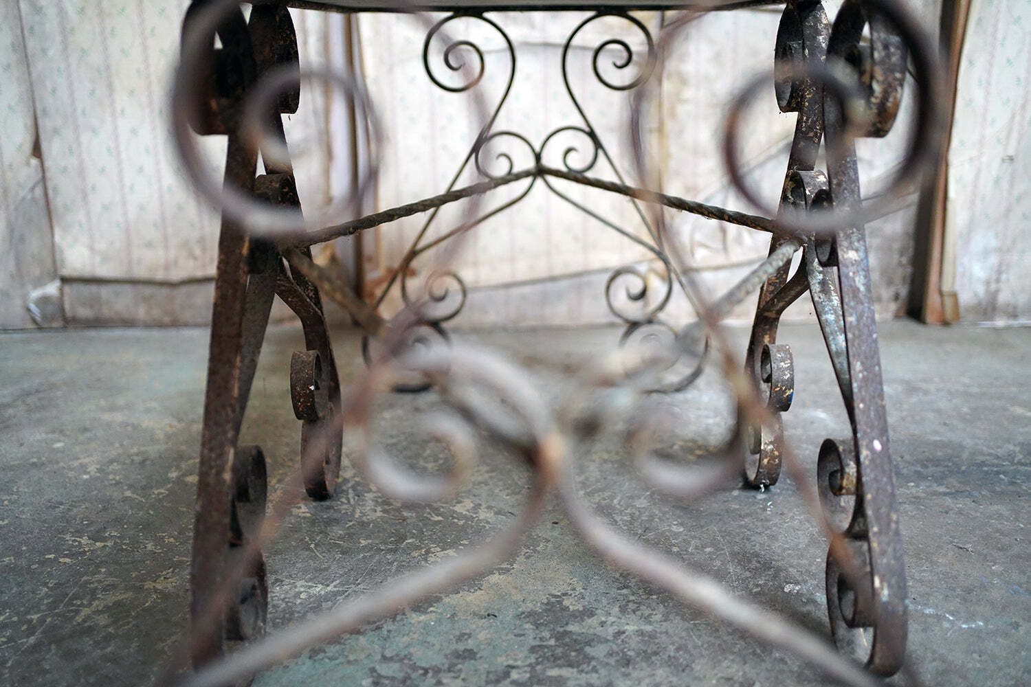 photo buy A Late 19thc French Iron & Marble Pâtisserie Table