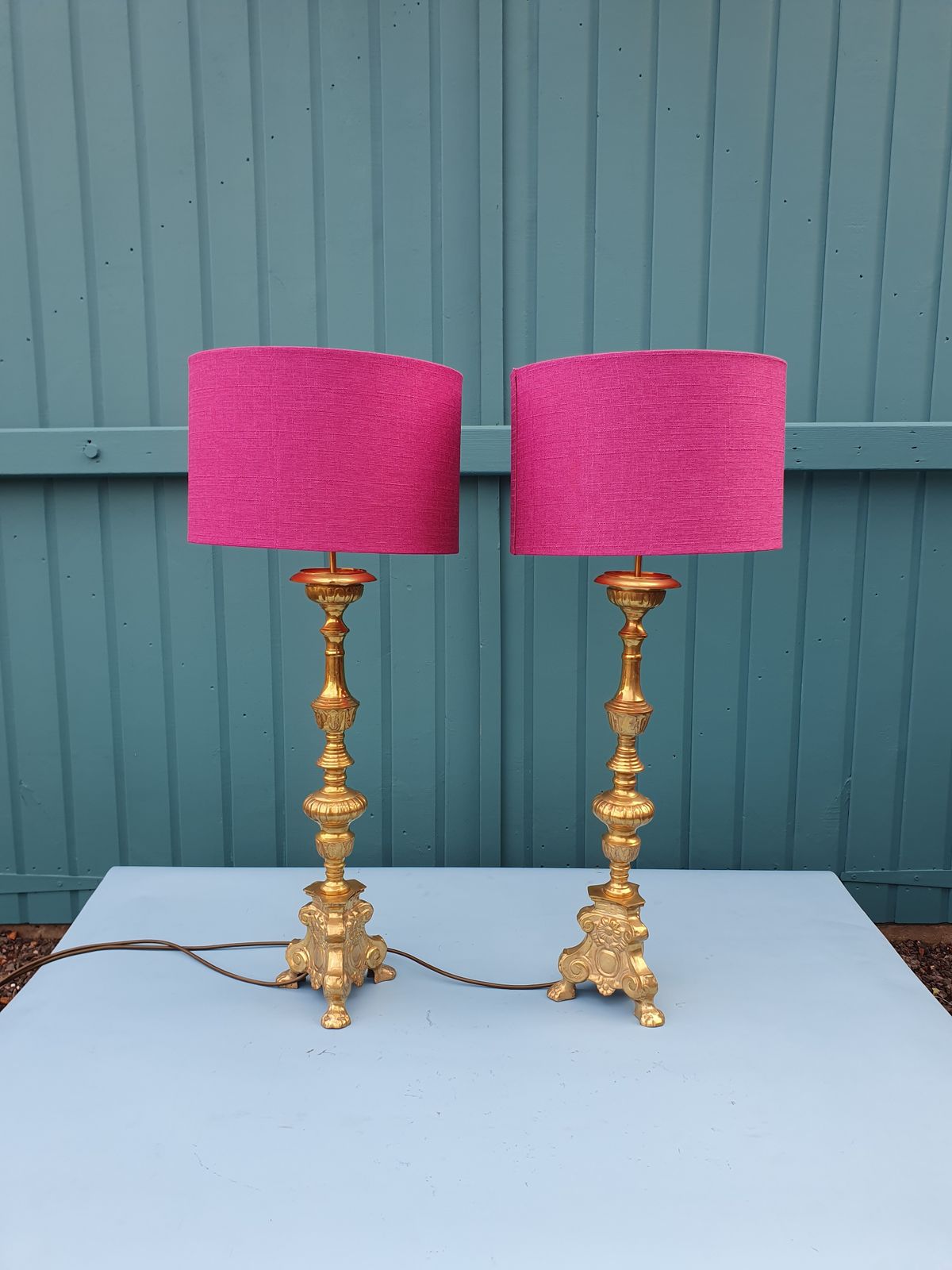 Early 20th Century Pair Of Baroque Style Brass Candlesticks