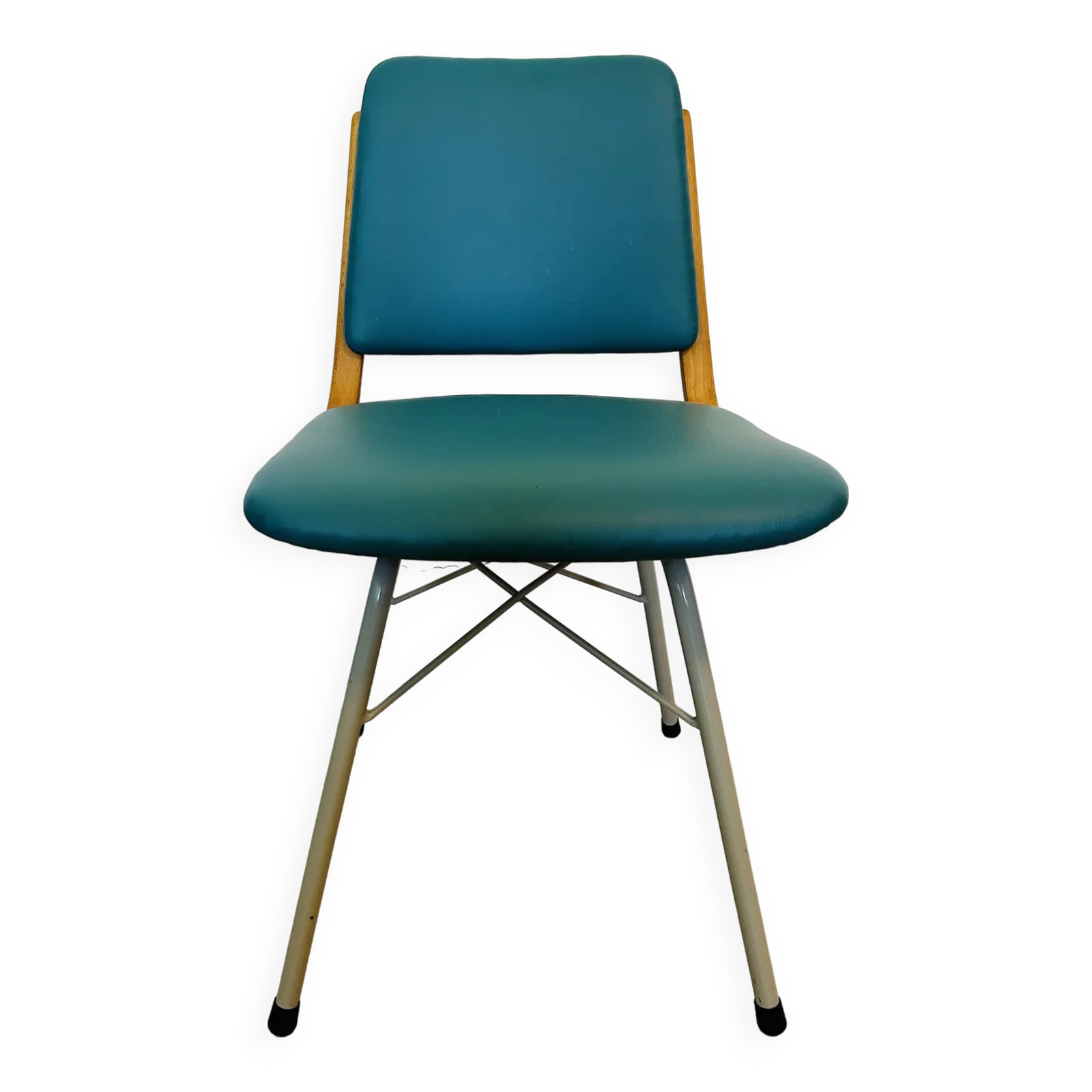 Furniture Vintage Turquoise Dining Chair By Ton, From Czechoslovakia 1960’s photo