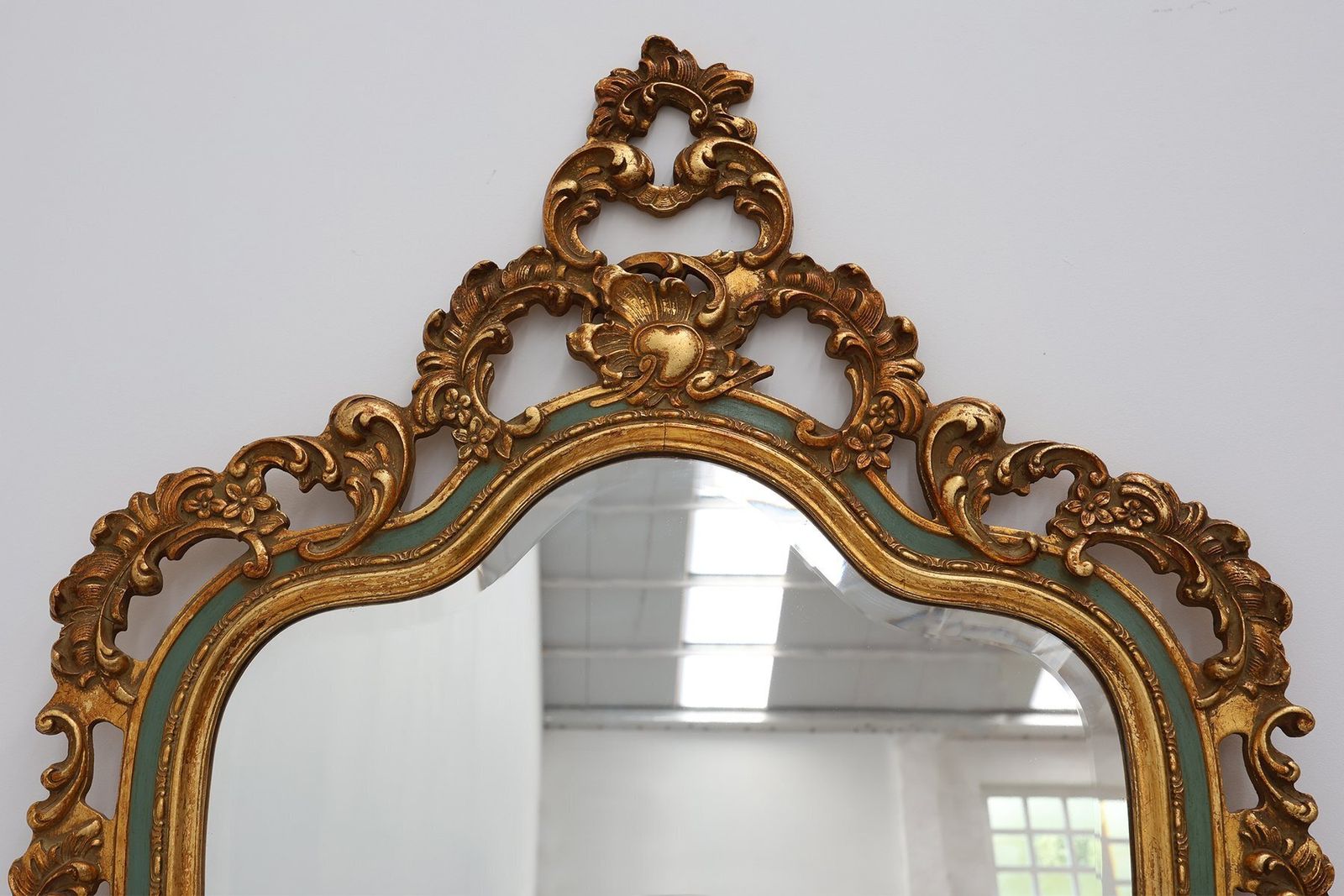 Belgian Louis XV Style Baroque Gilt Mirror With Knitter Duro Brevete Label, 1950s photo for sale