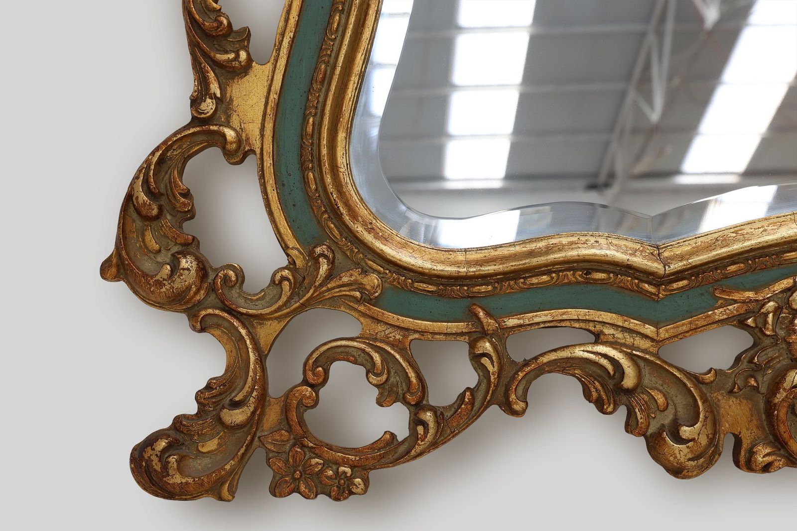 Belgian Louis XV Style Baroque Gilt Mirror With Knitter Duro Brevete Label, 1950s photo Home Decor