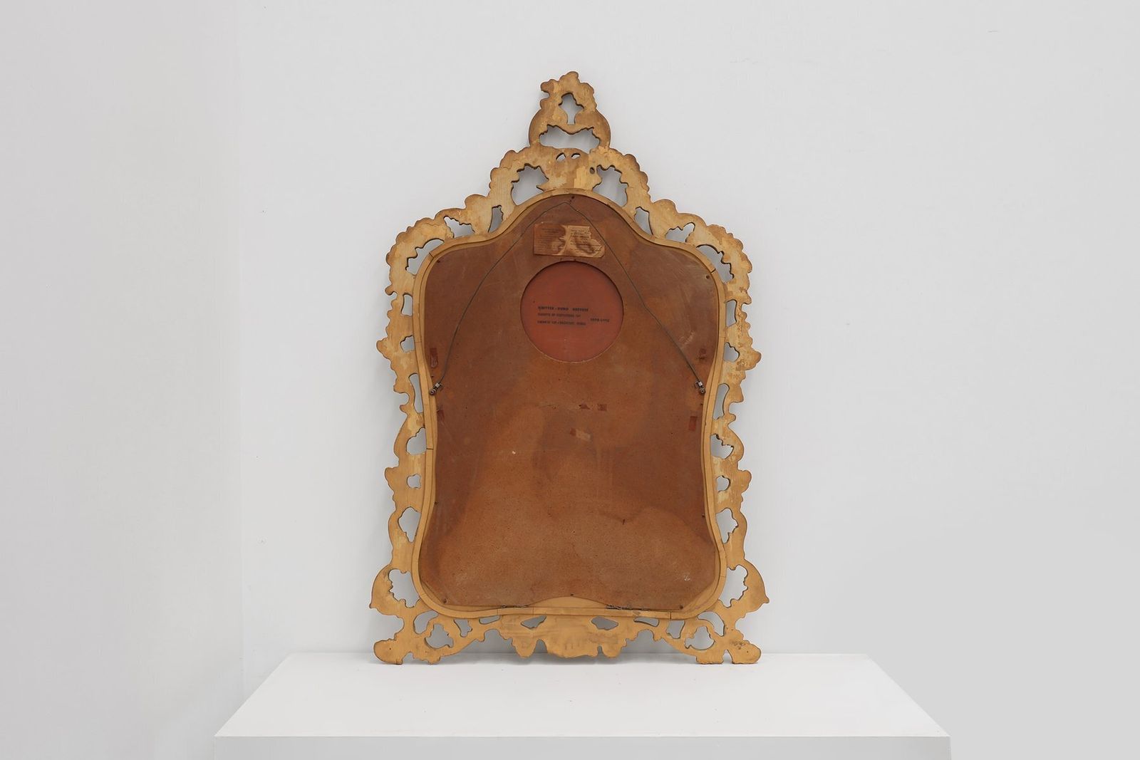 photo vinterior Belgian Louis XV Style Baroque Gilt Mirror With Knitter Duro Brevete Label, 1950s