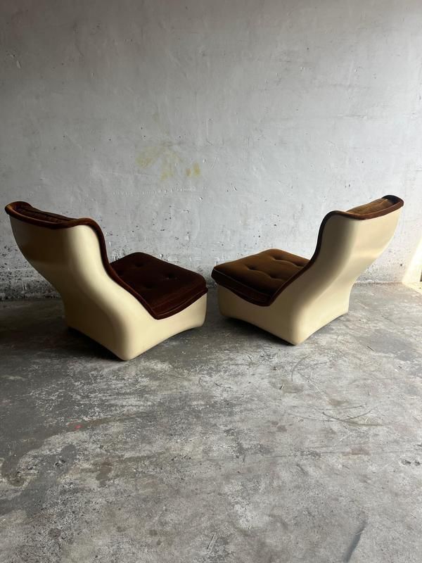 Modular Sofa In Brown Velvet From Airborne, 1970s, Set Of 4 photo Furniture