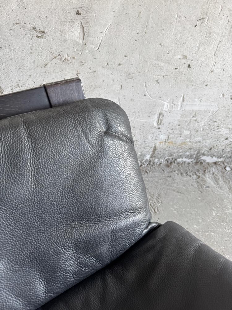 Set Of Vintage Scandinavian Leather Lounge Chair And Ottoman By åke Fribytter For Möbel photo vinterior