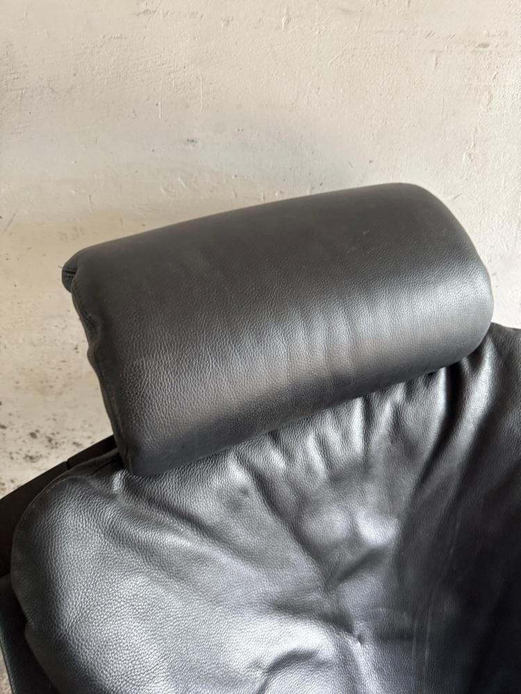 Set Of Vintage Scandinavian Leather Lounge Chair And Ottoman By åke Fribytter For Möbel photo vintage