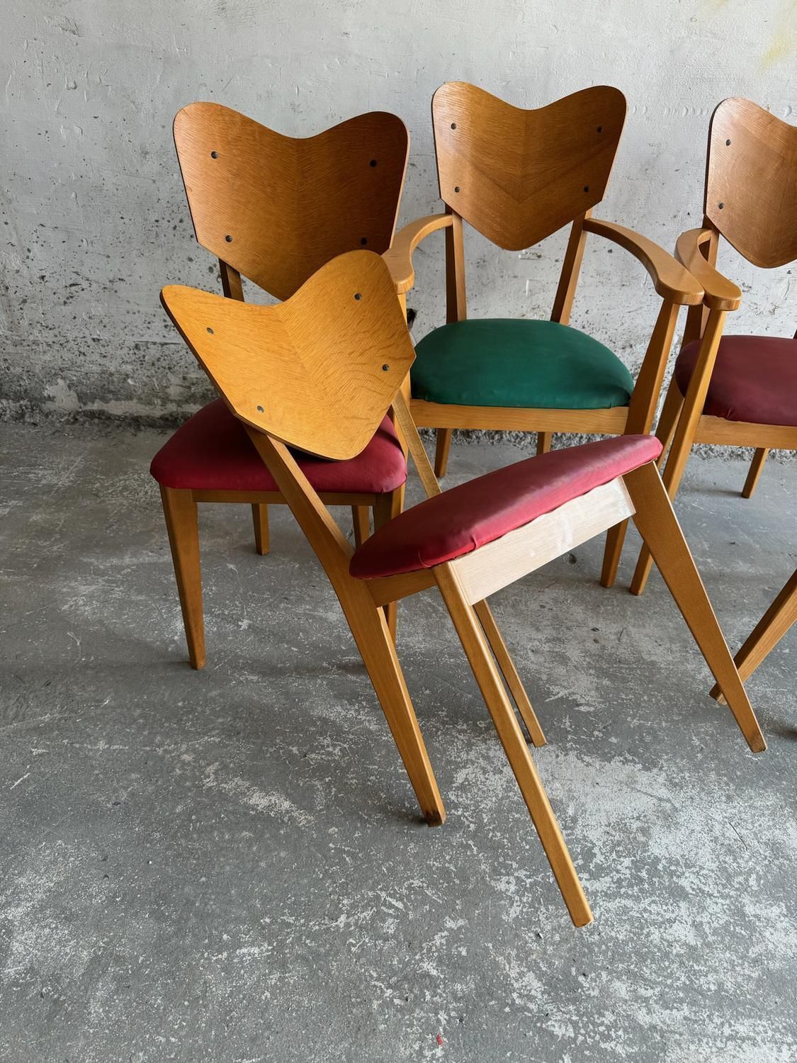 photo buy Heart Model Chairs By René Jean Caillette, 1950s, Set Of 6
