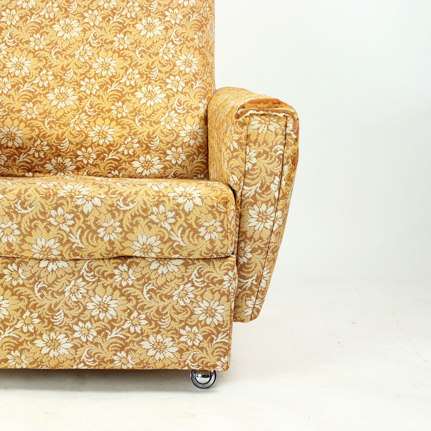 Furniture Midcentury Wingchair On Wheels By Antonin šuman For Ton, Czechoslovakia 1960s photo