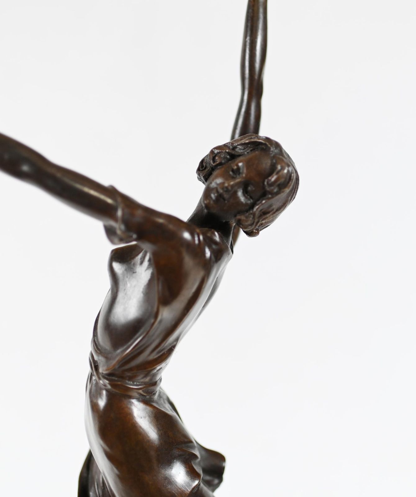photo for sale Art Deco Bronze Statue Dancing Girl After Bruno Zach