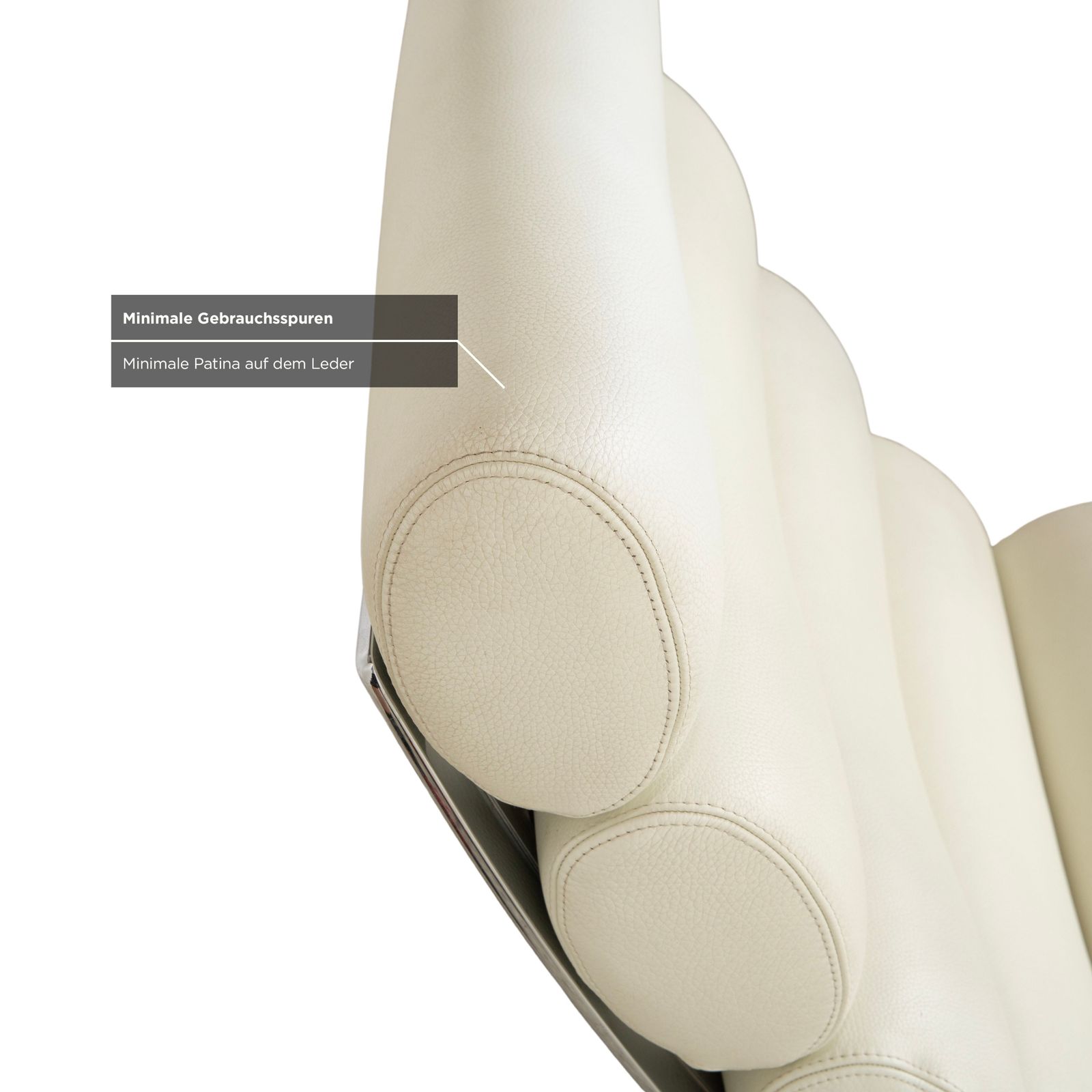 photo furniture Fauteuil cantilever Cor Sinus en cuir, blanc crème