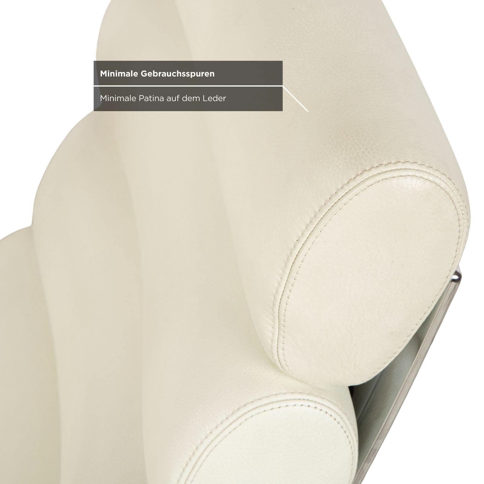 photo for sale Fauteuil cantilever Cor Sinus en cuir, blanc crème