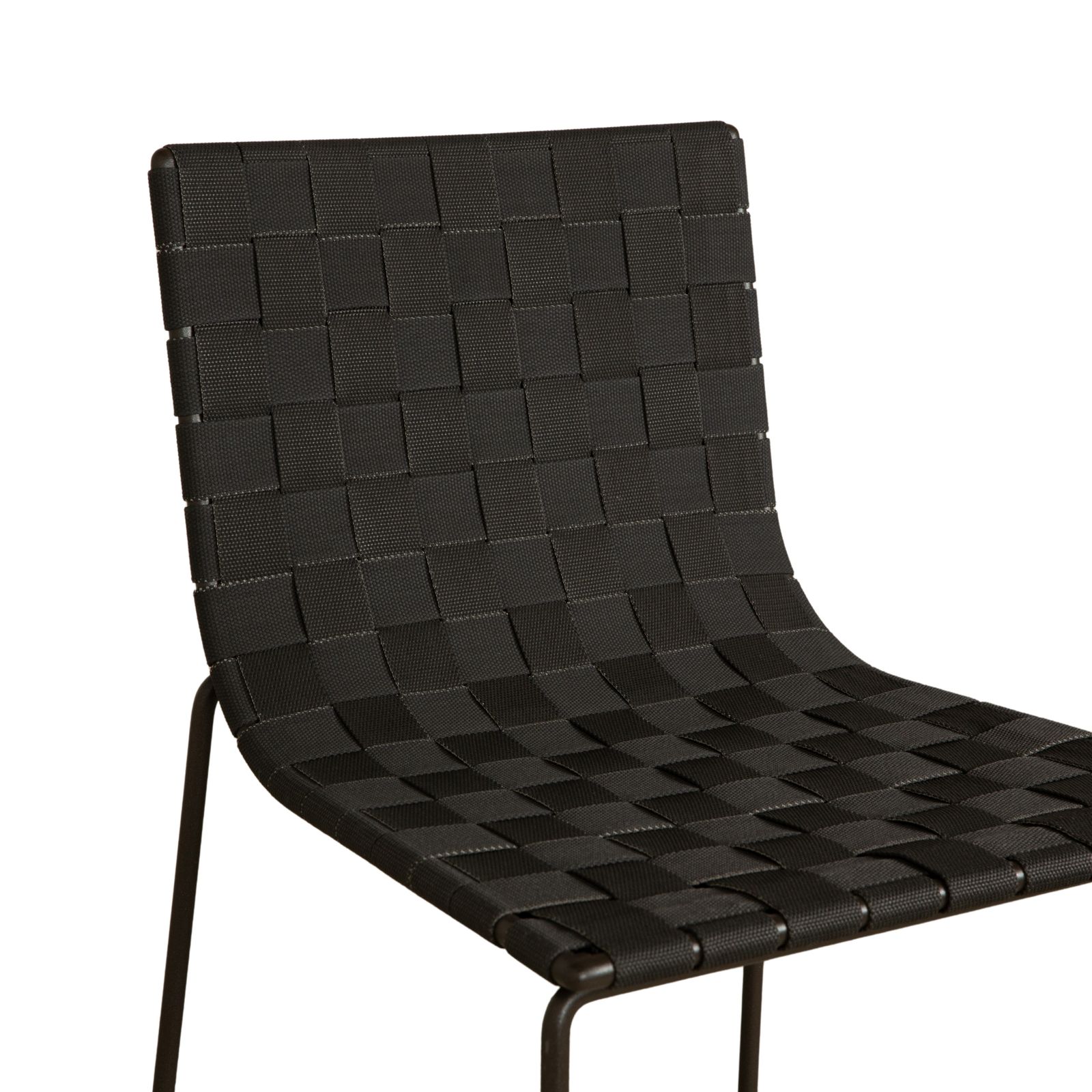 Tabouret Andreu World Trenza en métal, anthracite brun, osier photo Mobilier