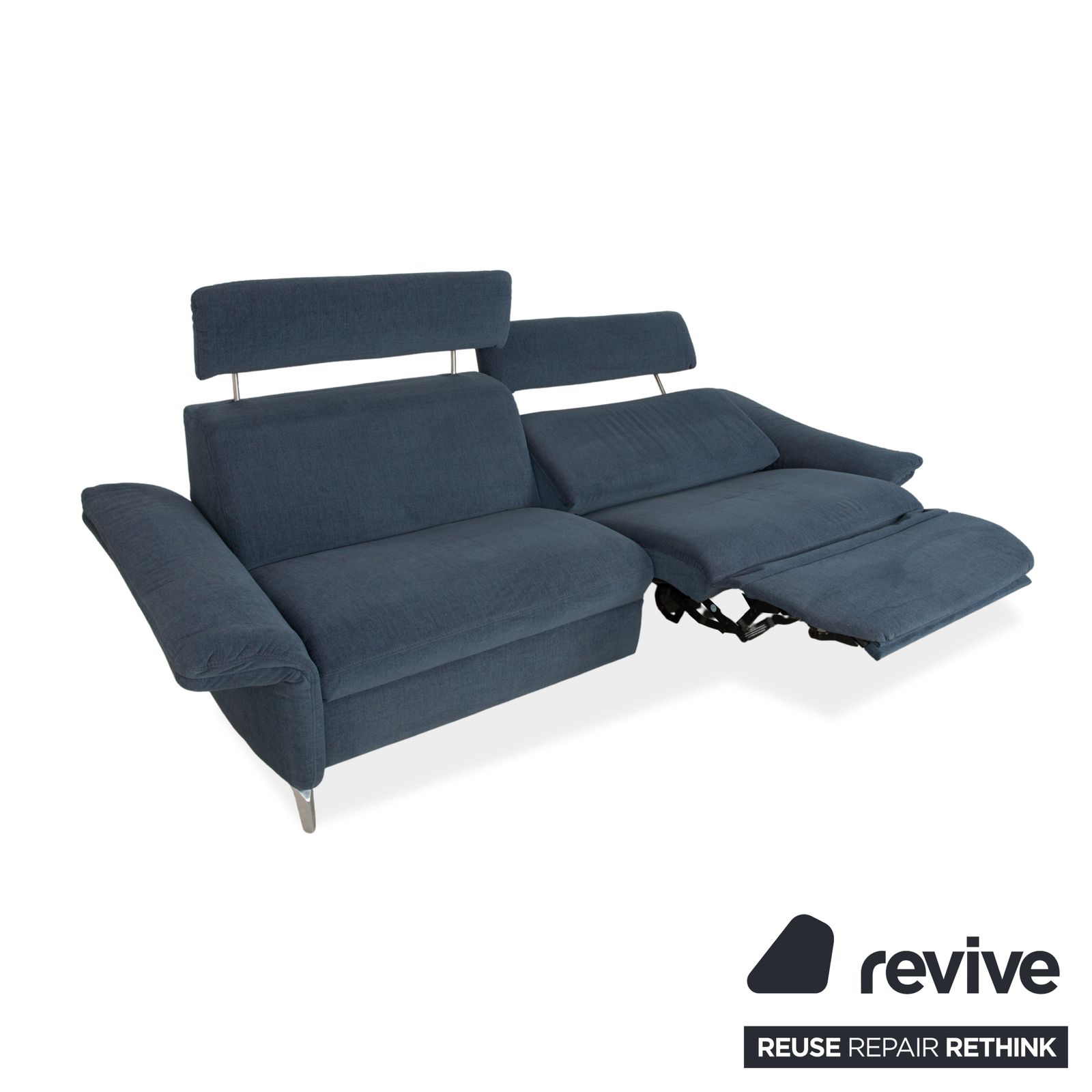 Himollla Planopoly Fabric Three Seater Blue Grey Electric Function Sofa photo Furniture