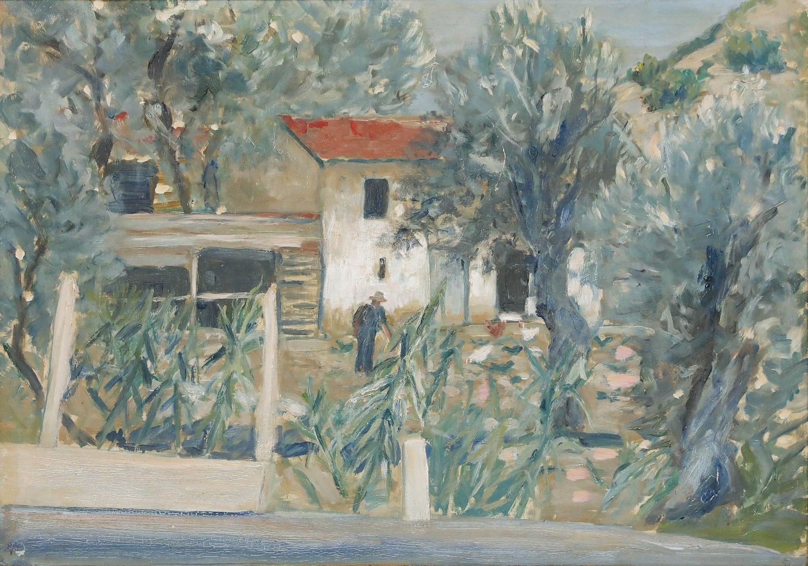 William Bratt Mid 20th Century Oil, The Italian Garden photo furniture