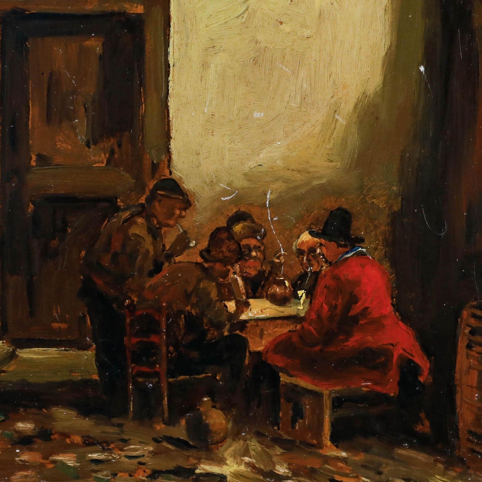 Muller After Claus Meyer (1856 1919) Early 20th Century Oil, In The Tavern photo Art