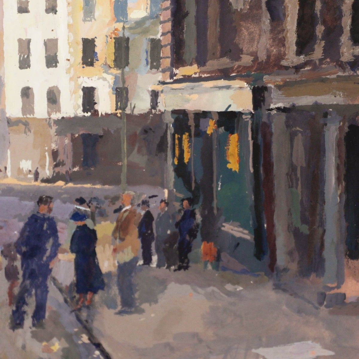 John Linfield (B.1930) 1949 Oil, Wolverhampton Street Scene photo 225.0