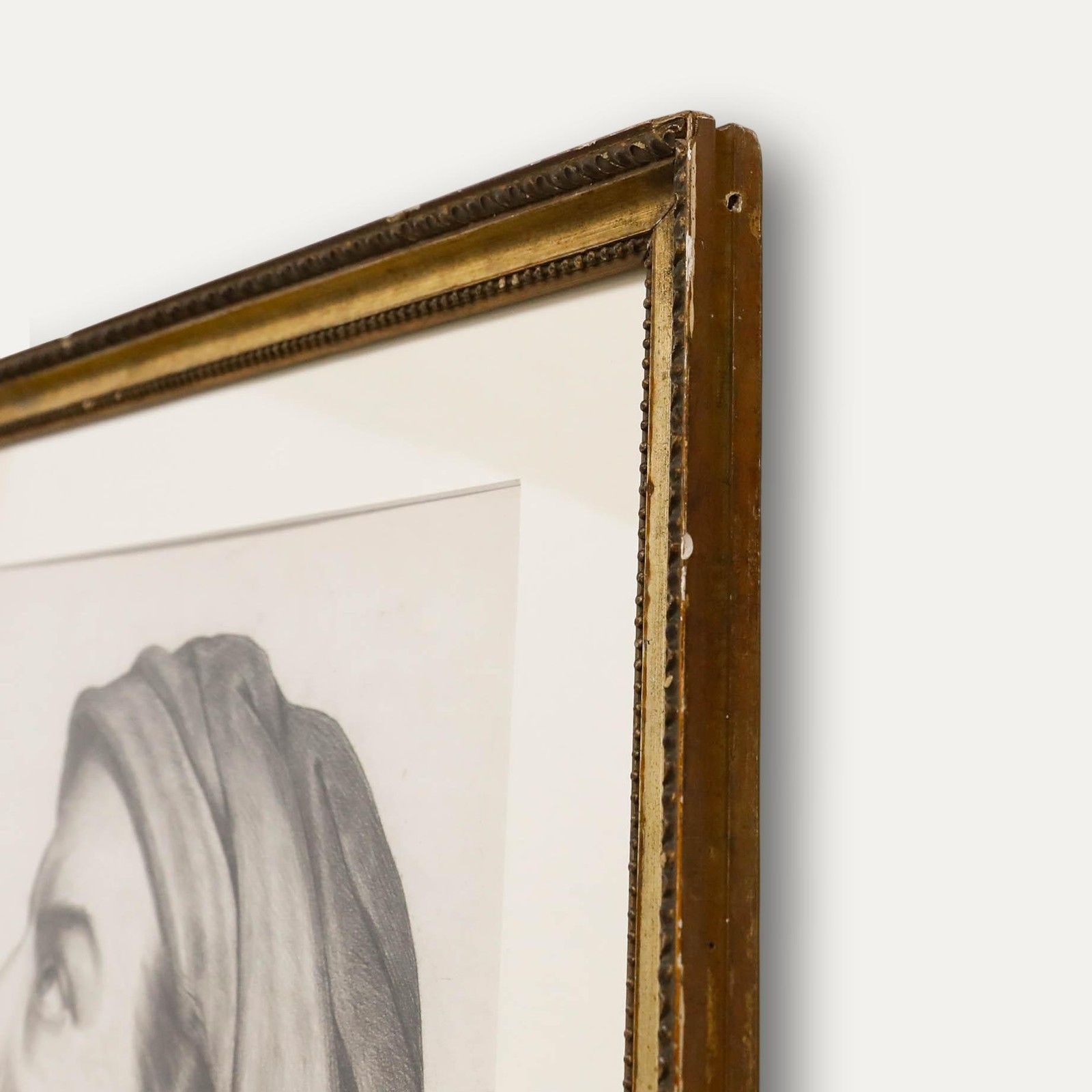 Framed Early 20th Century Graphite Drawing Study Of A Man In Profile photo 175.0