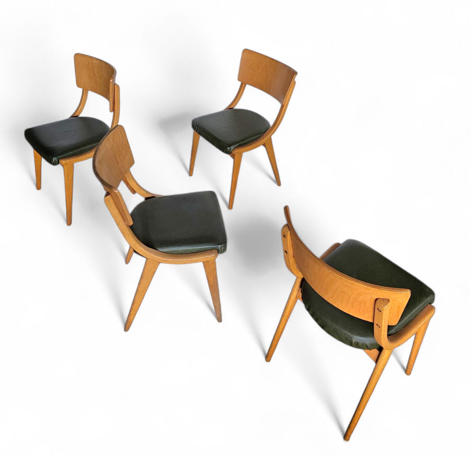 4 X Wooden Dining Benchairs 136 / Chairs By Stol Kamnik / 1960s / Slovenië