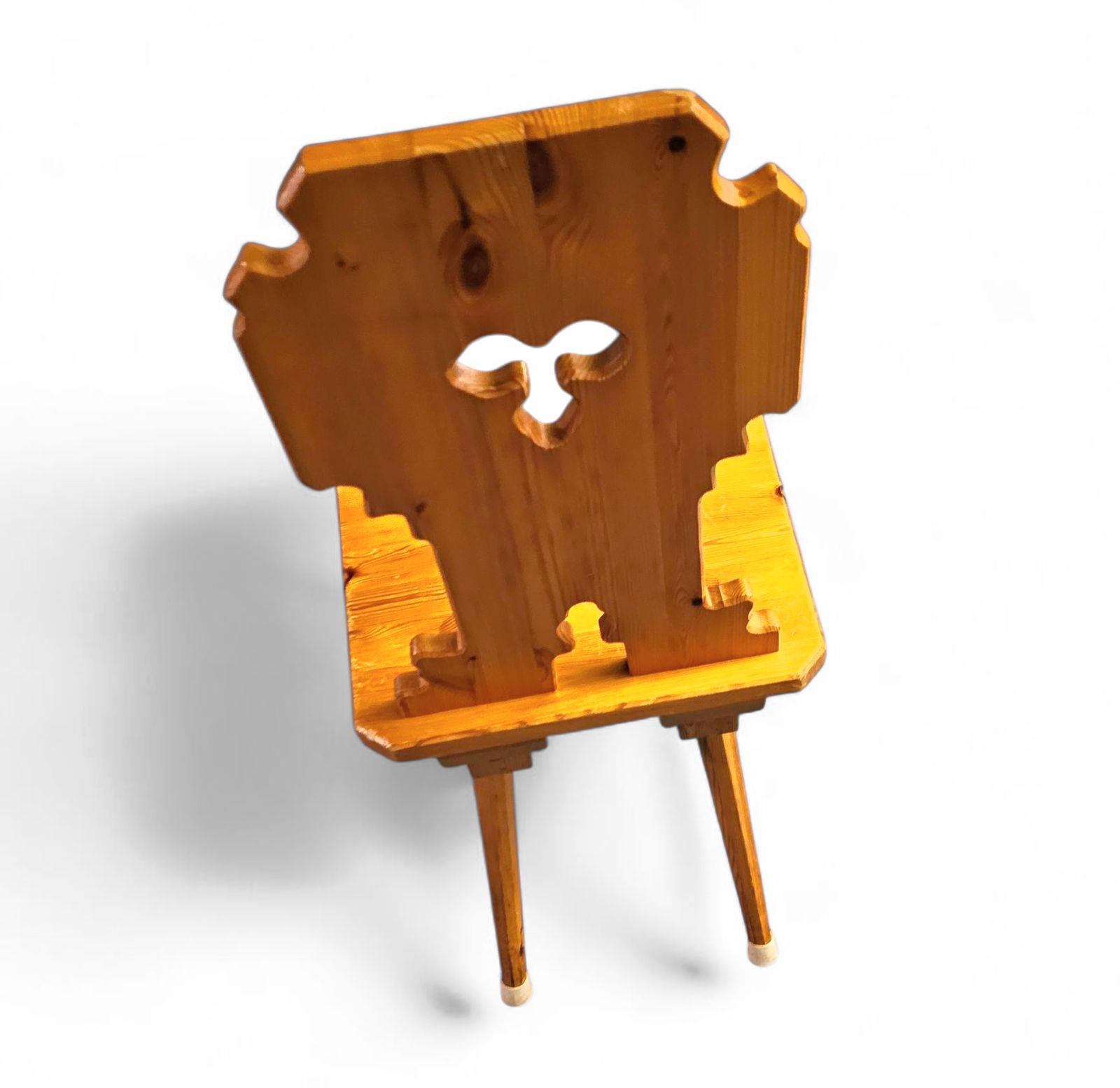4 X Folk / Tyroler / Pine Wood Chairs / 1970 photo for sale
