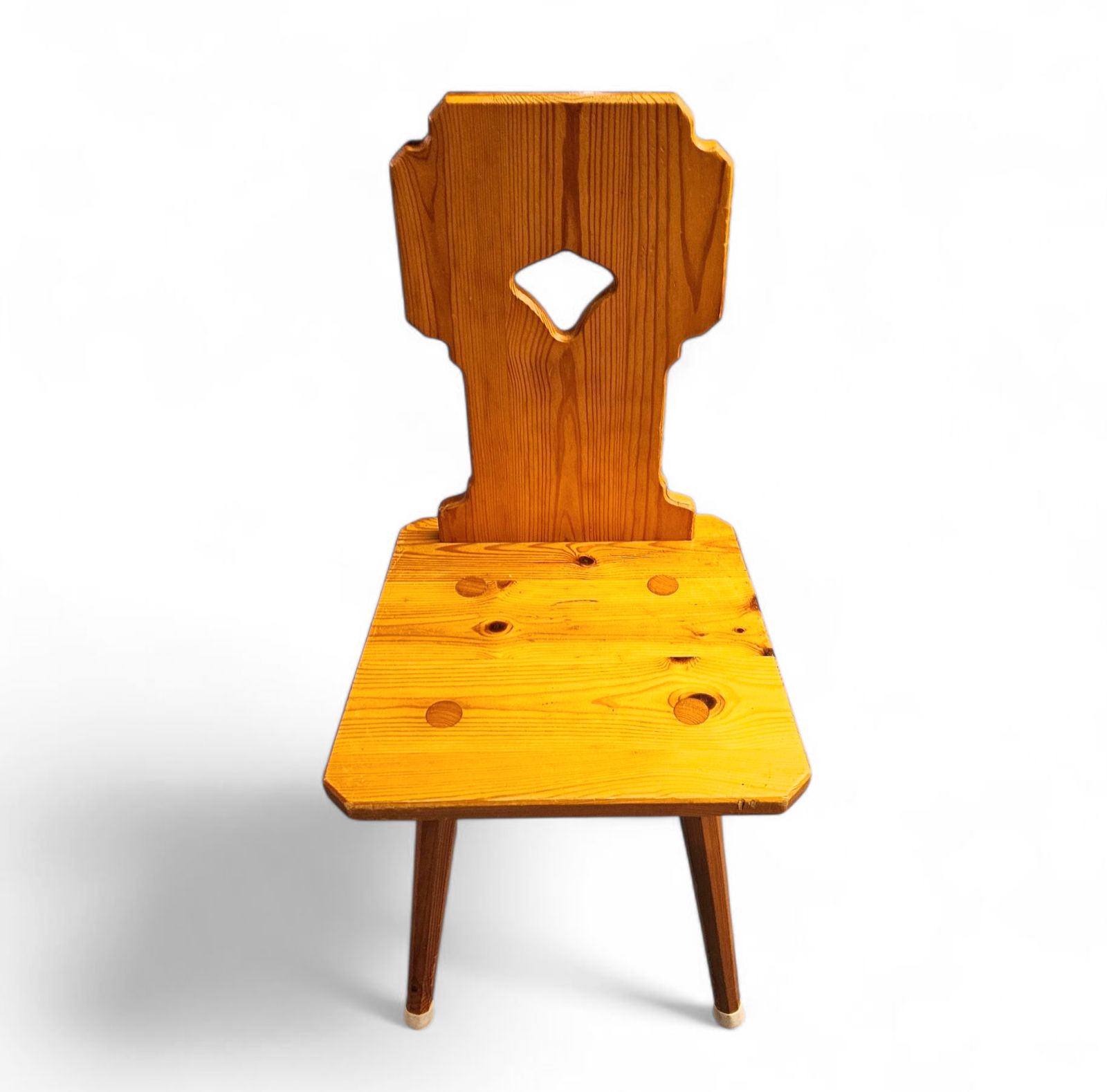 4 X Folk / Tyroler / Pine Wood Chairs / 1970 photo vinterior