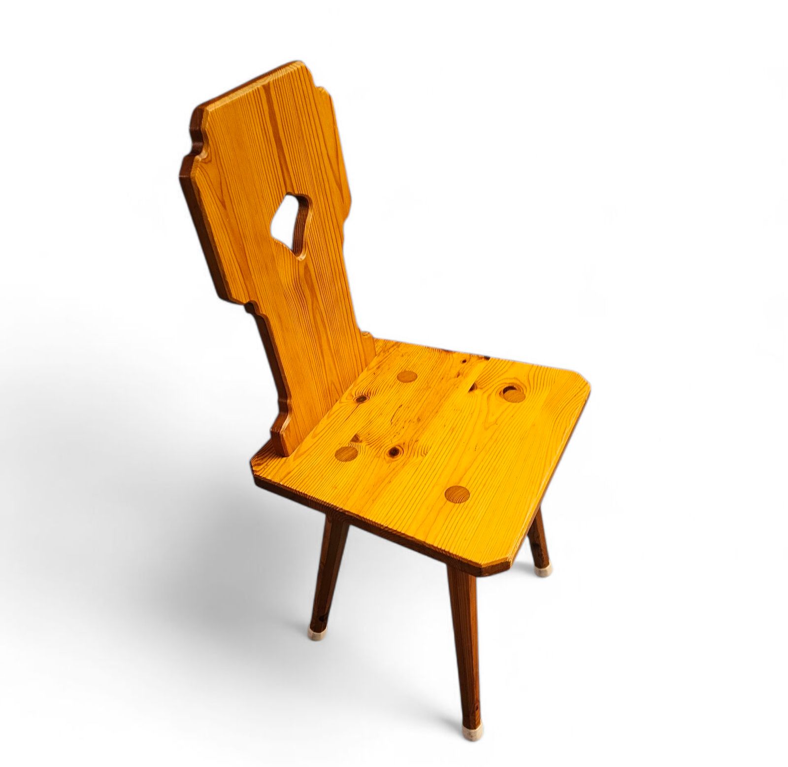 photo buy 4 X Folk / Tyroler / Pine Wood Chairs / 1970