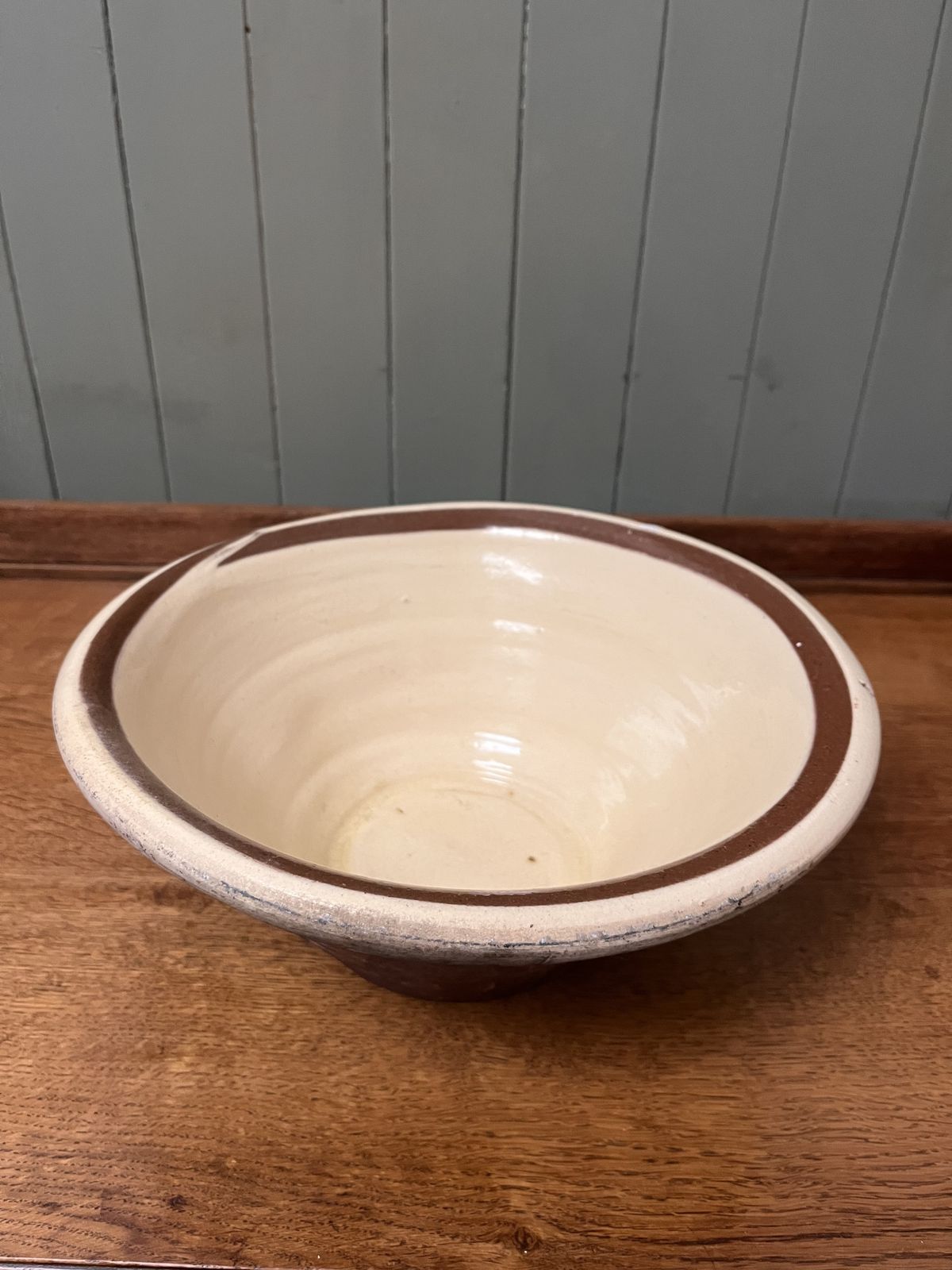Antique Semi Glazed Dairy Bowl photo Home Decor