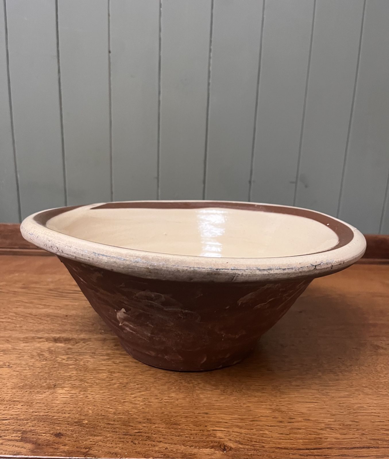 Antique Semi Glazed Dairy Bowl photo vinterior