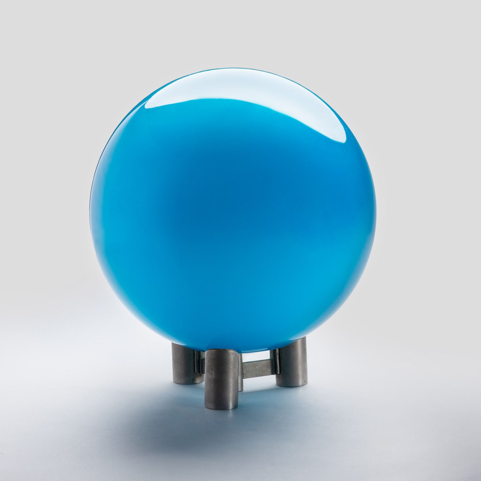 Roberto Menghi, Blue Glass Table Lamp For Venini, Italy, 1968