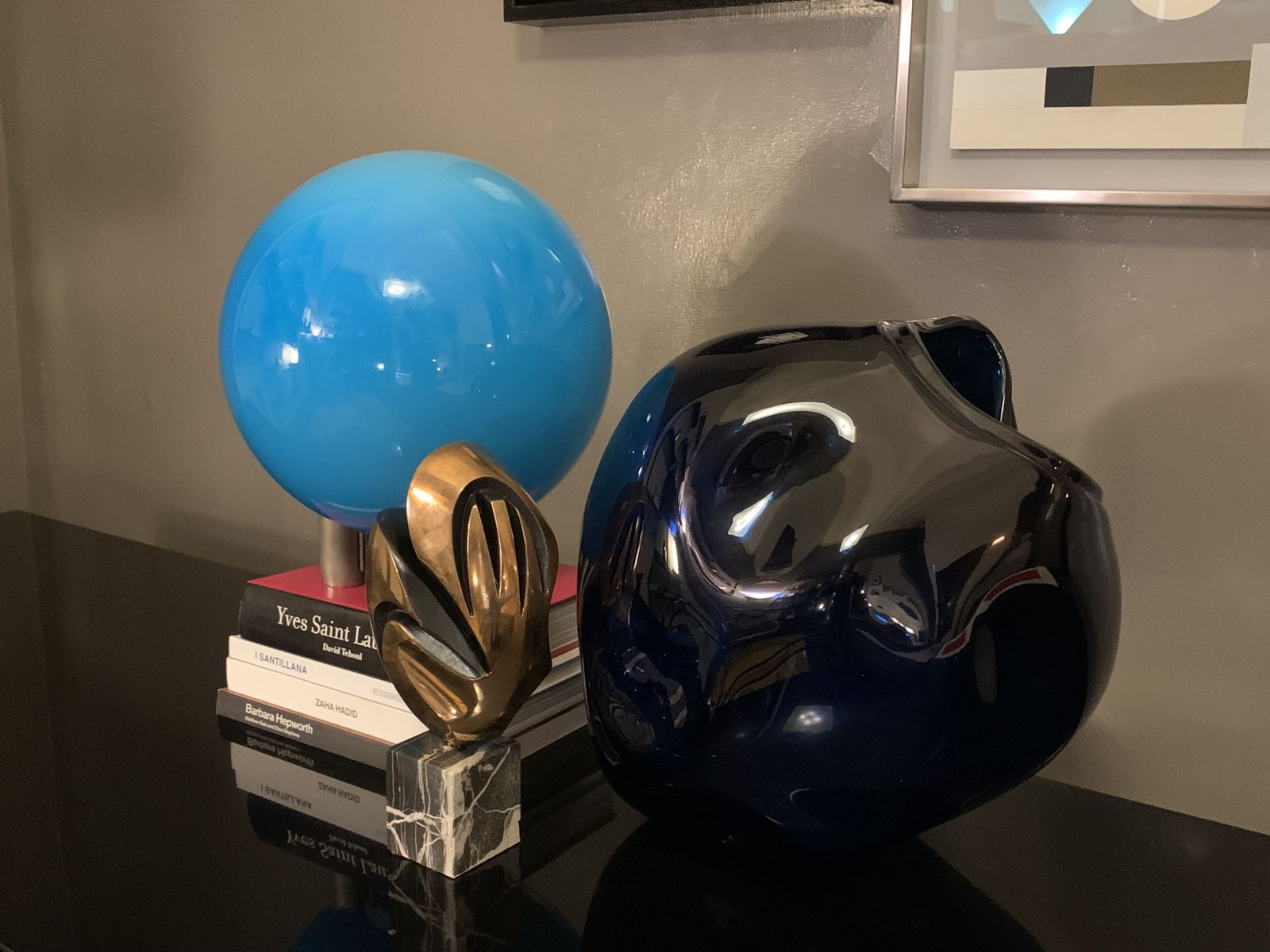 5375.0 Roberto Menghi, Blue Glass Table Lamp For Venini, Italy, 1968 photo