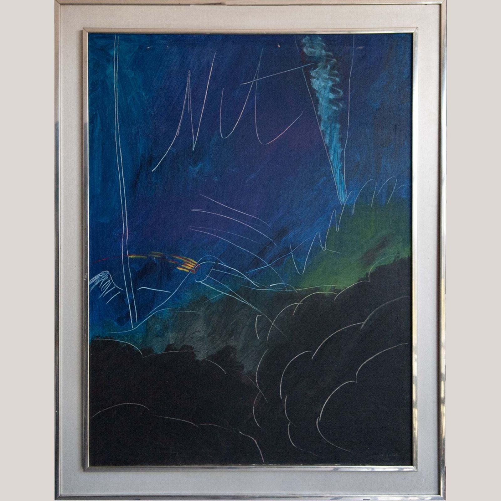 Abstracte Nachtelijke Compositie – Gesigneerd, Kunstenaar Vooralsnog Onbekend photo for sale
