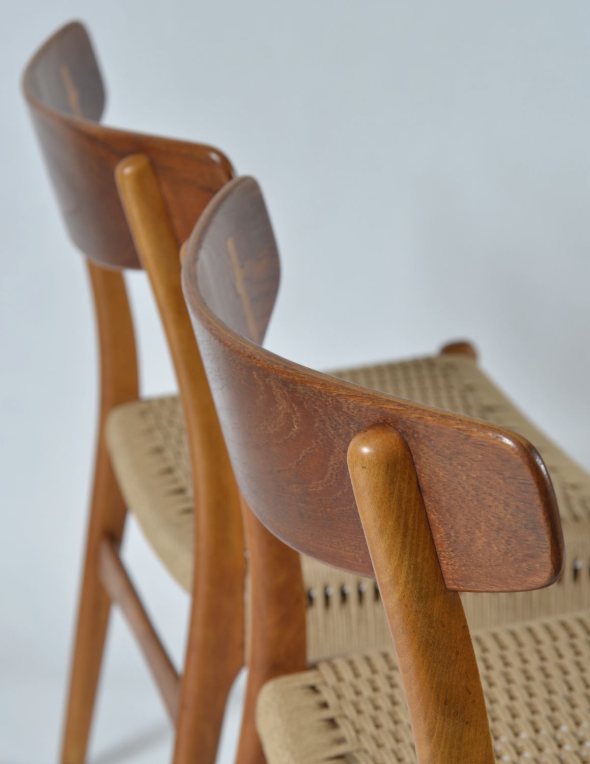 photo for sale Set Of 6 Danish Hans Wegner Ch 23 Beech Teak Dining Chairs Carl Hansen 1950s