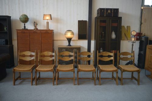 Set Of 6 Chairs In The Taste Of Guillerme Et Chambron 1950's photo furniture