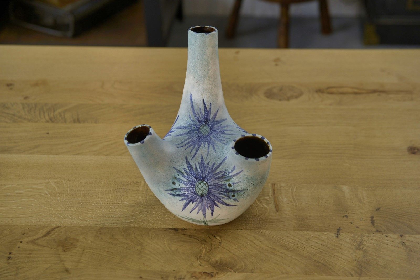 Ceramic Vase By Marie Madeleine Jolly Model "Thistle" 1940's photo for sale