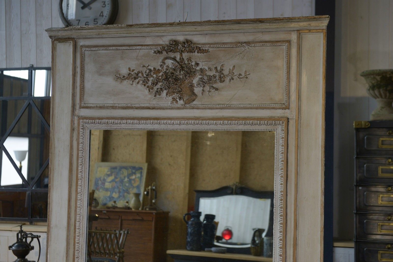 Napoleon III Large Patinated Mirror 19th Century photo furniture
